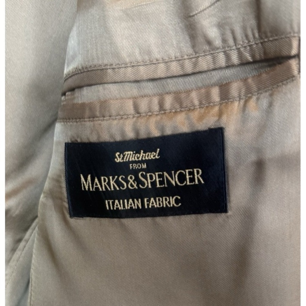 St Michael Marks Spencer Mens‎ Windowpane Wool Cashmere Sports Coat 42L Blazer - Picture 10 of 11